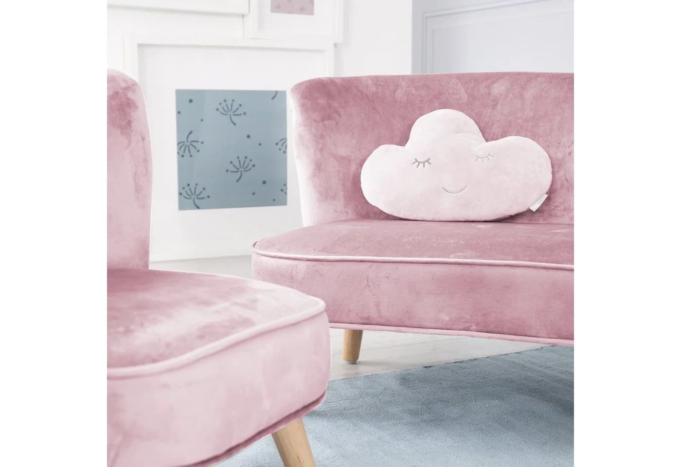 roba® Babykissen Lil Cuties Wolke Rosa Polyester Kuschelkissen - Bild 3