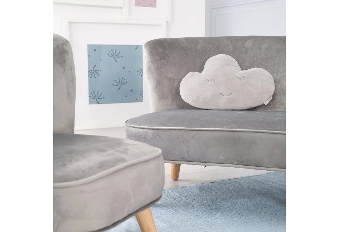 roba® Babykissen Lil Cuties Wolke Silbergrau Kuschelkissen - Bild 3
