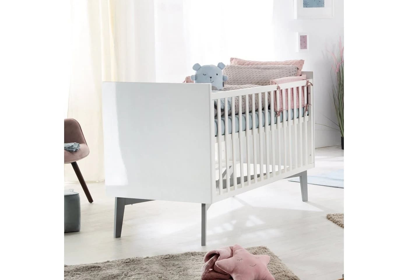 roba® Kinderbettwäsche Lil Planet Grau Jersey 2-teilig Bio-Baumwolle