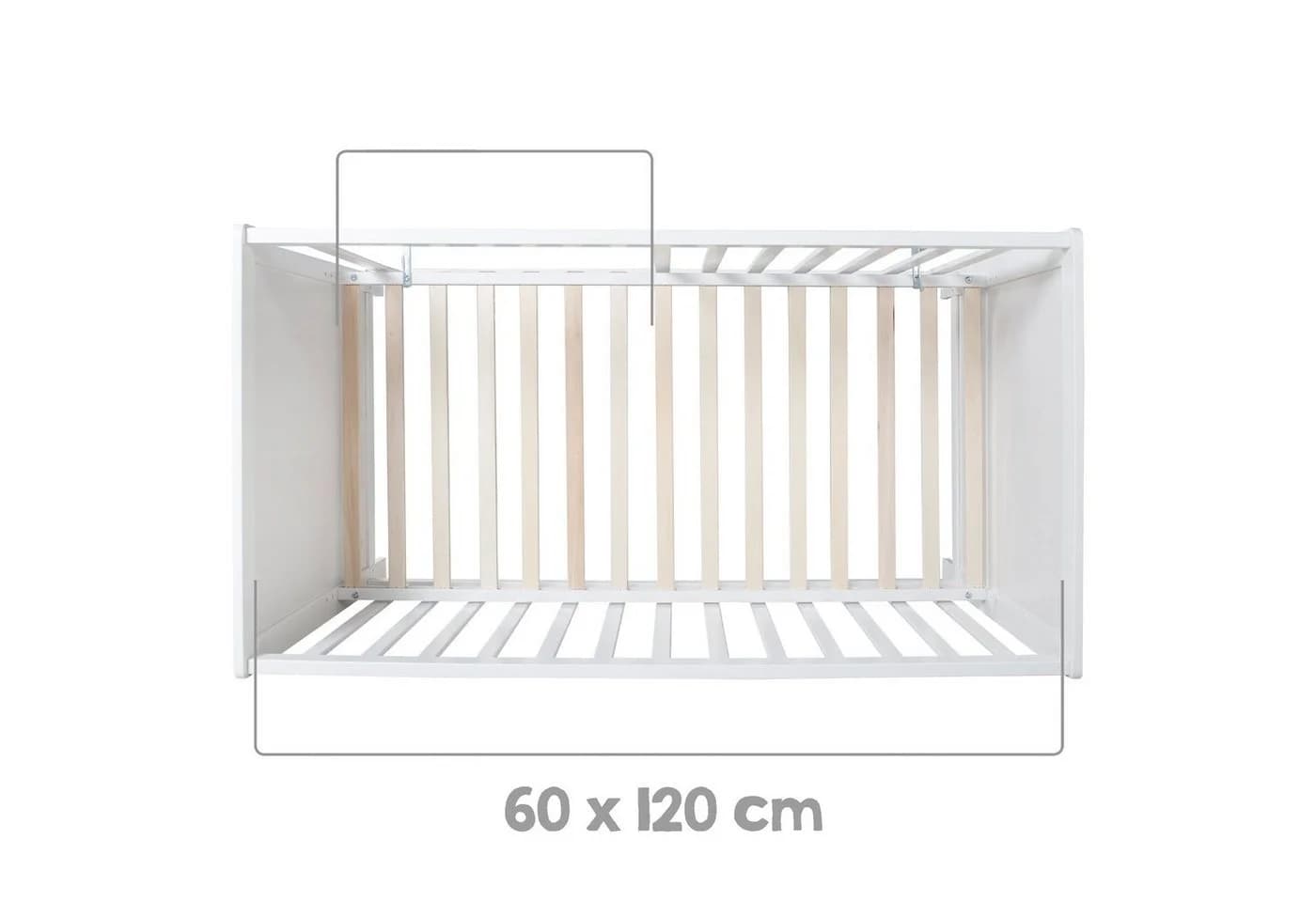 roba® Babymöbel-Set Hamburg 2-teilig Weiß Wickelkommode & Beistellbett - Bild 5