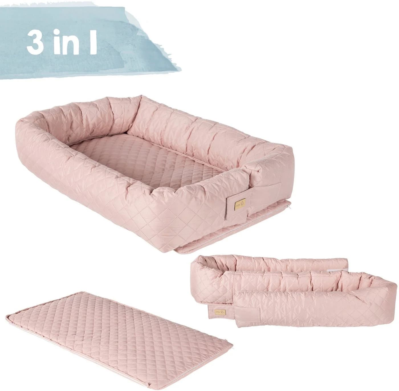 roba® Kuschelnest Babylounge 3 in 1 rosa/mauve Style