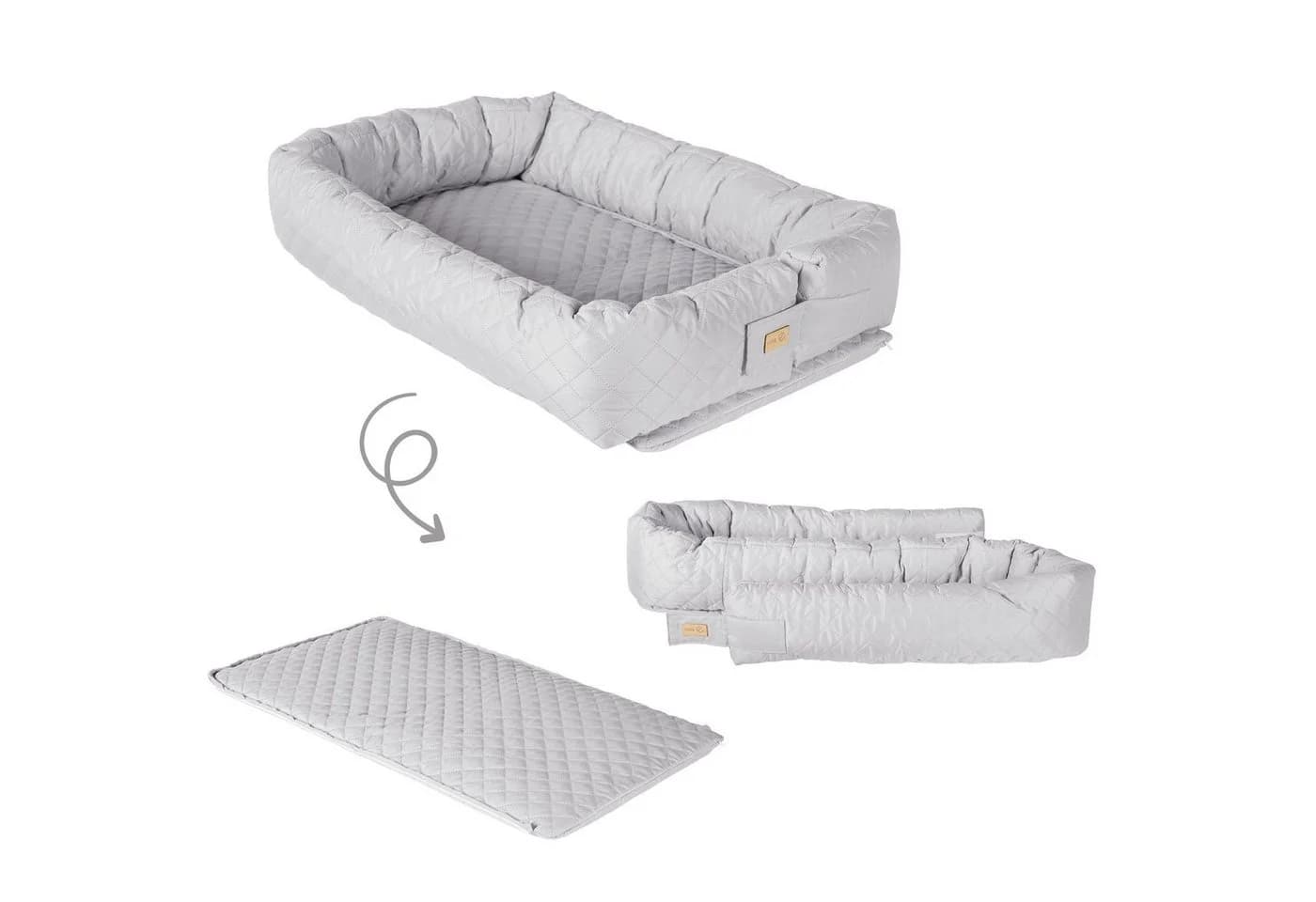 roba® Kuschelnest Babylounge 3 in 1 Silbergrau - Reisebett & Bettschlange - Bild 3