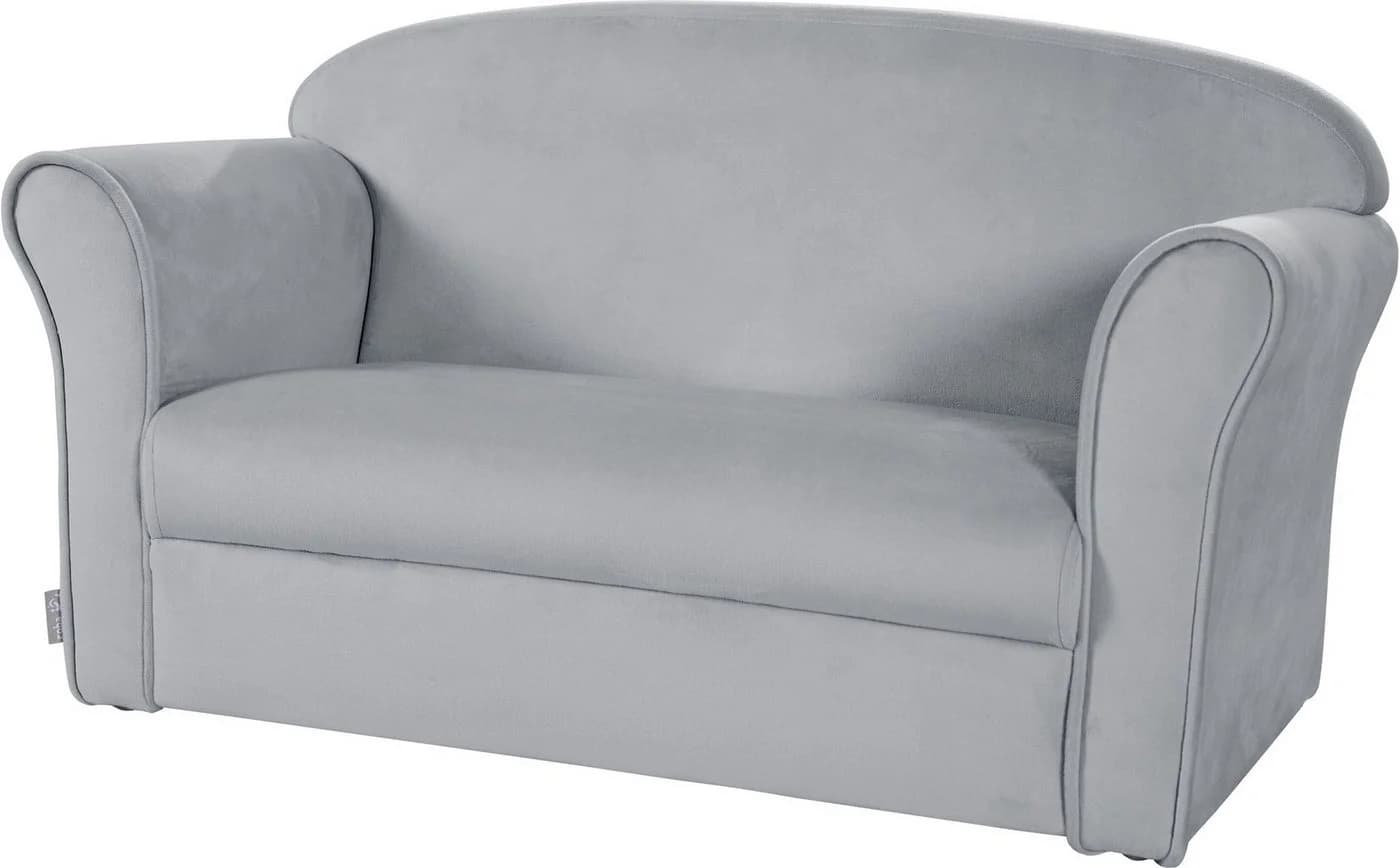 roba Kindersofa Lil Sofa Samt Silbergrau mit Armlehnen - Bild 2