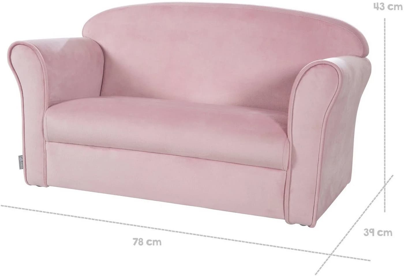 Roba Kindersofa Lil Sofa Rosa Mauve mit Armlehnen