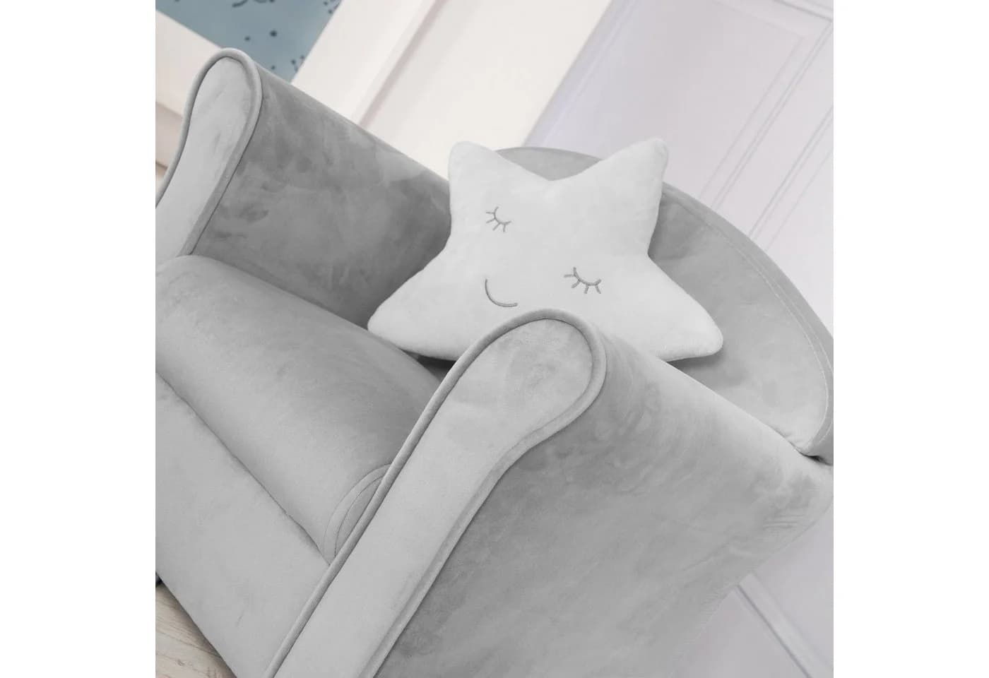roba Kindersessel Lil Sofa Samt Grau mit Armlehnen - Bild 4