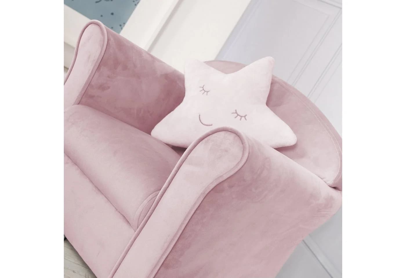 roba® Sessel Lil Sofa, Kindersessel mit Armlehnen, Minisessel in Samtstoff Rosa - Bild 4