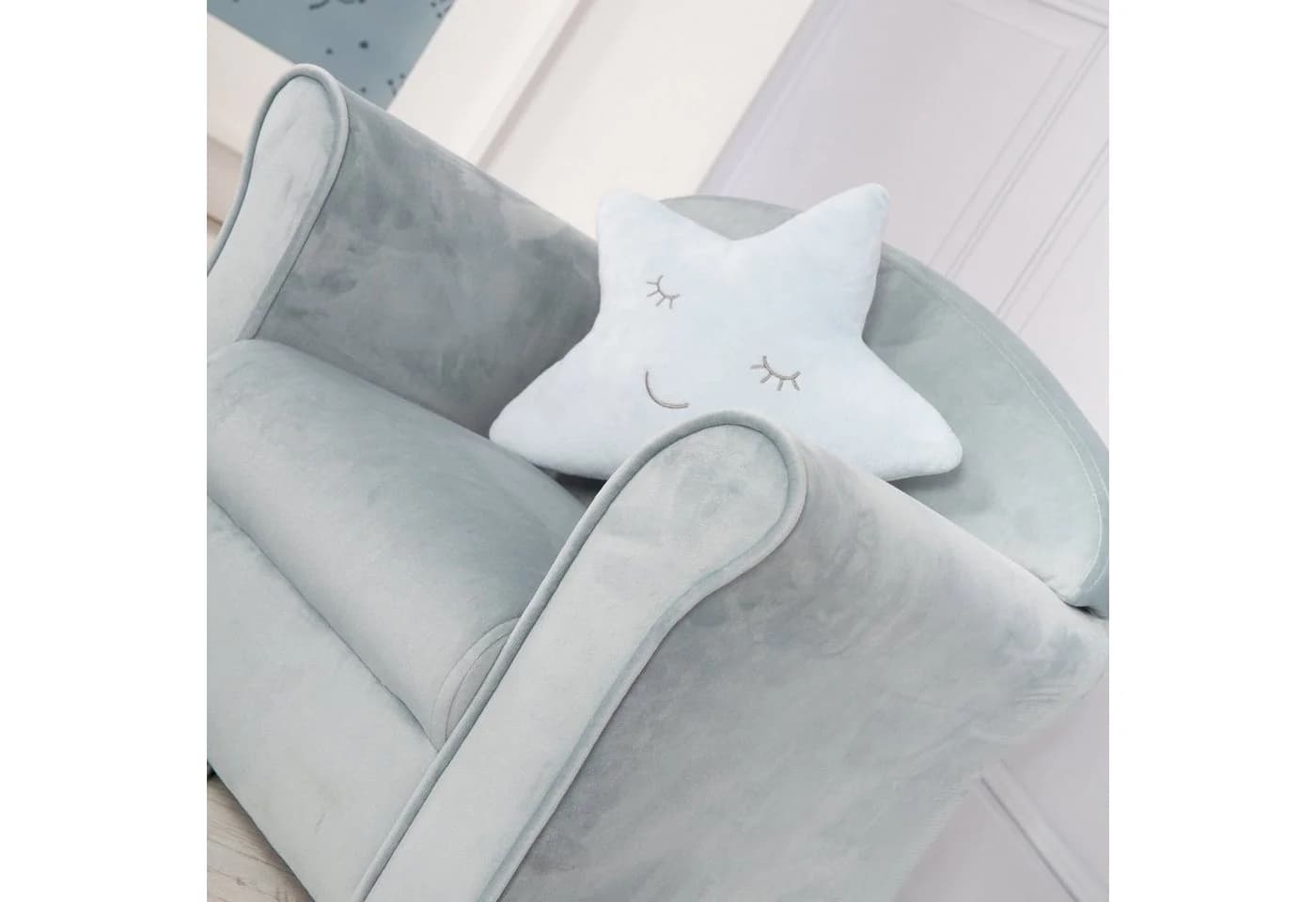 roba Kindersessel Lil Sofa Samt Hellblau mit Armlehnen - Bild 4