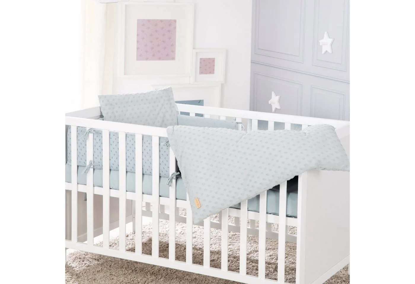 roba® Organic Geschenkset 'Lil Planet' hellblau Bio-Bettwäsche mit Nestchen - Bild 2