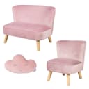 ROBA Lil Sofa Kindersitzgruppe Rosa Mauve Samt Retro-Look Bild 1