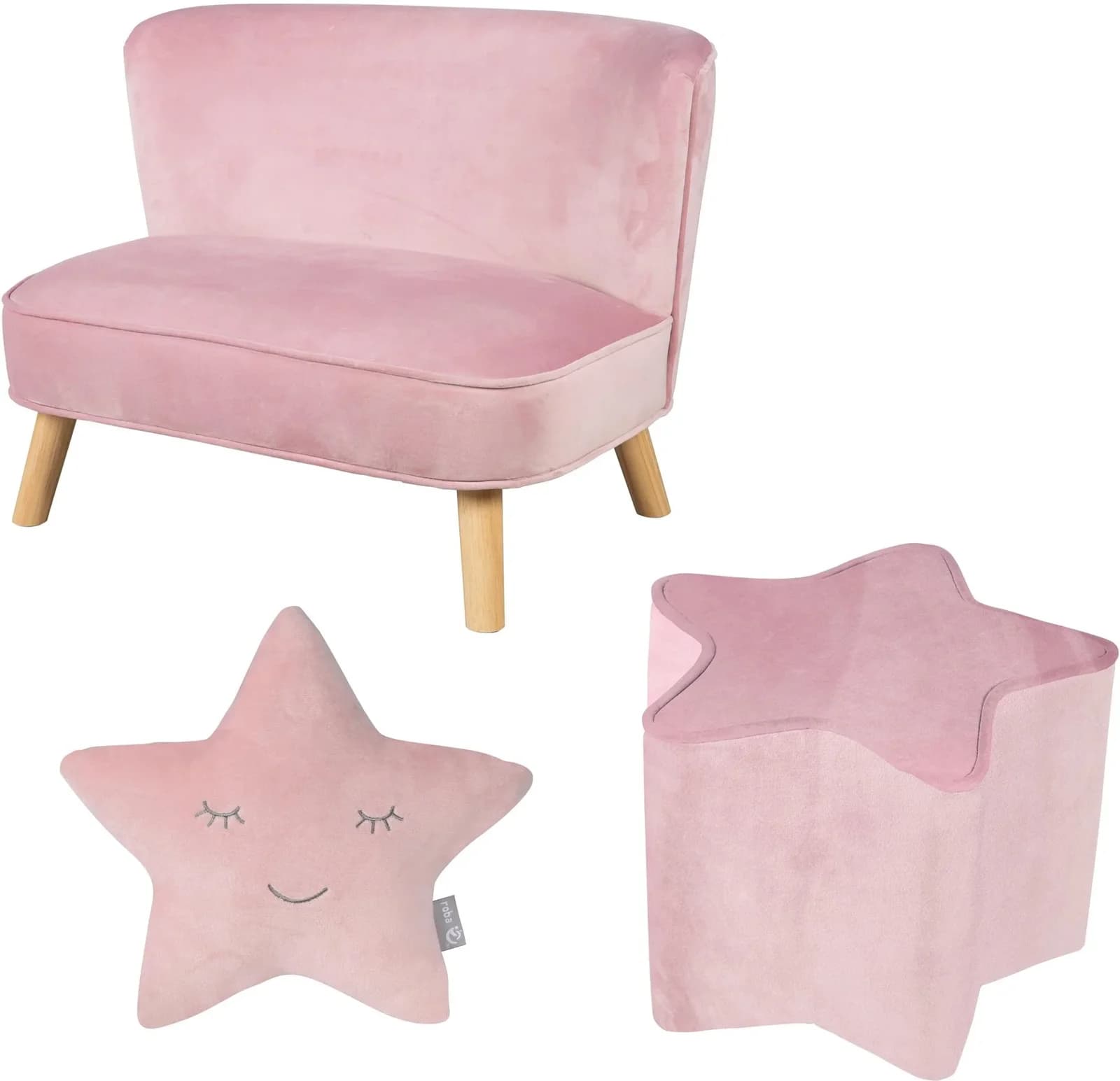 Kindersitzgruppe ROBA "Lil Sofa" Rosa-Mauve Samt - Bild 2