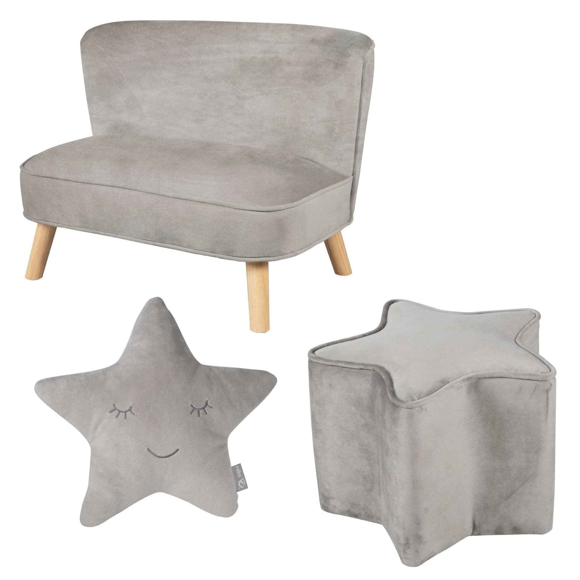 ROBA Kindersitzgruppe Lil Sofa Grau Samt