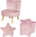 Kindersitzgruppe ROBA 'Lil Sofa' - Retro Samt Sessel & Hocker Bild 2