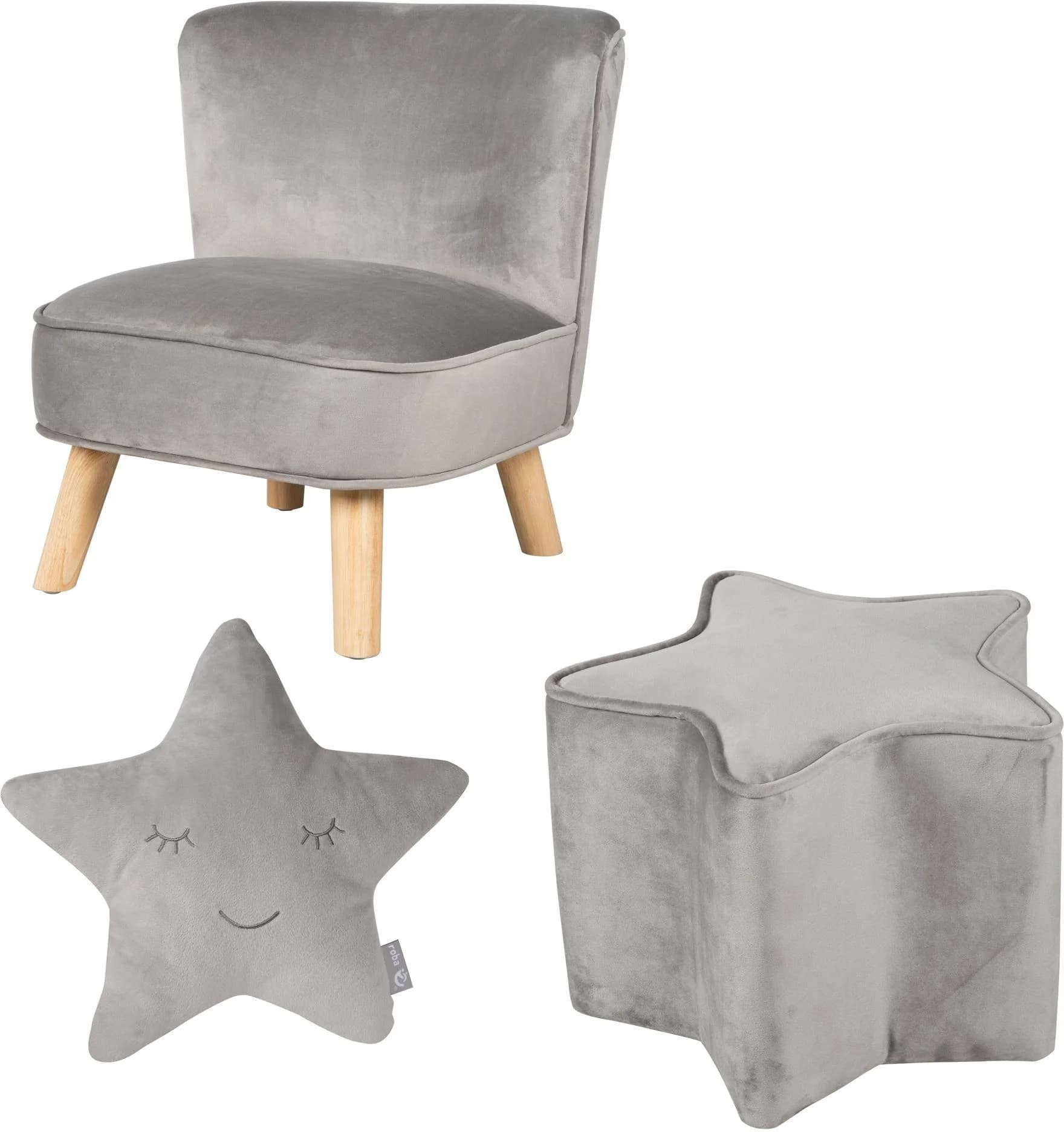 roba Bundle »Lil Sofa« - Kindersitzgruppe Grau Samt - Bild 2