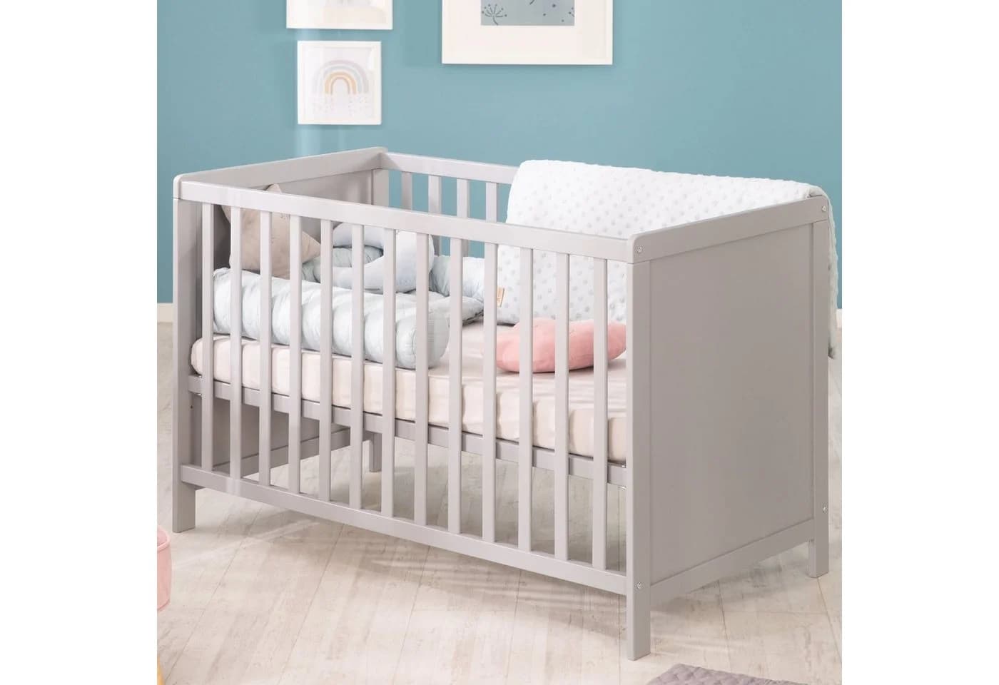 Babybett, Beistellbett in taupe, modern und flexibel - Bild 5