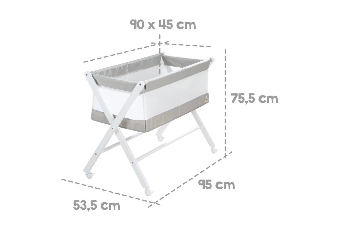 roba® Stubenbett klappbar, Canvas- & Mesh-Material, inkl. Rollen & Matratze - Bild 5