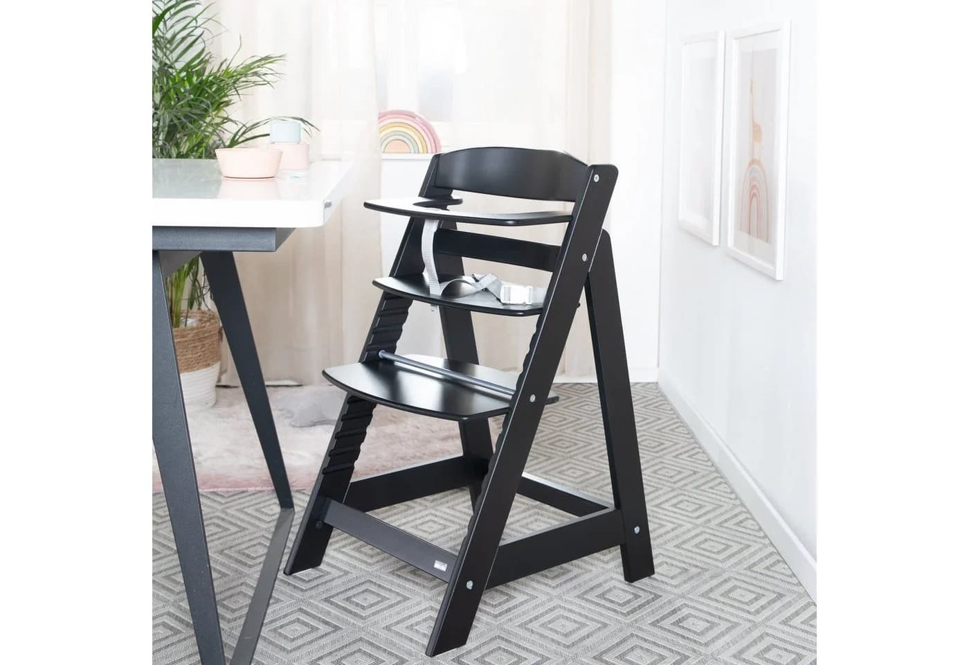 ROBA Sit Up Flex Hochstuhl Schwarz Höhenverstellbar