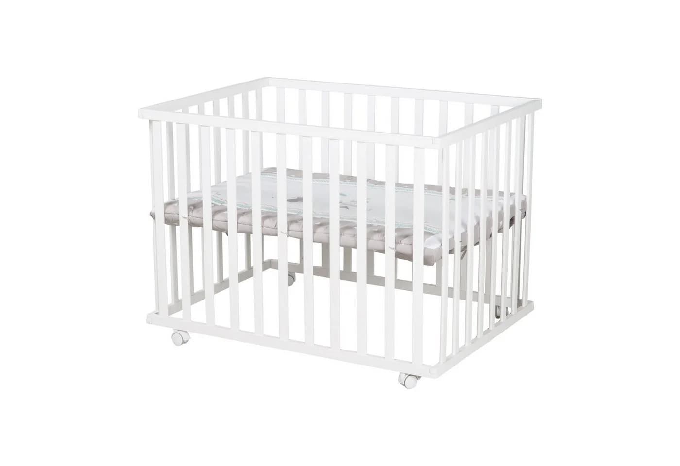 roba® Laufgitter 4-eckig weiß höhenverstellbar mit Rollen - Bild 4
