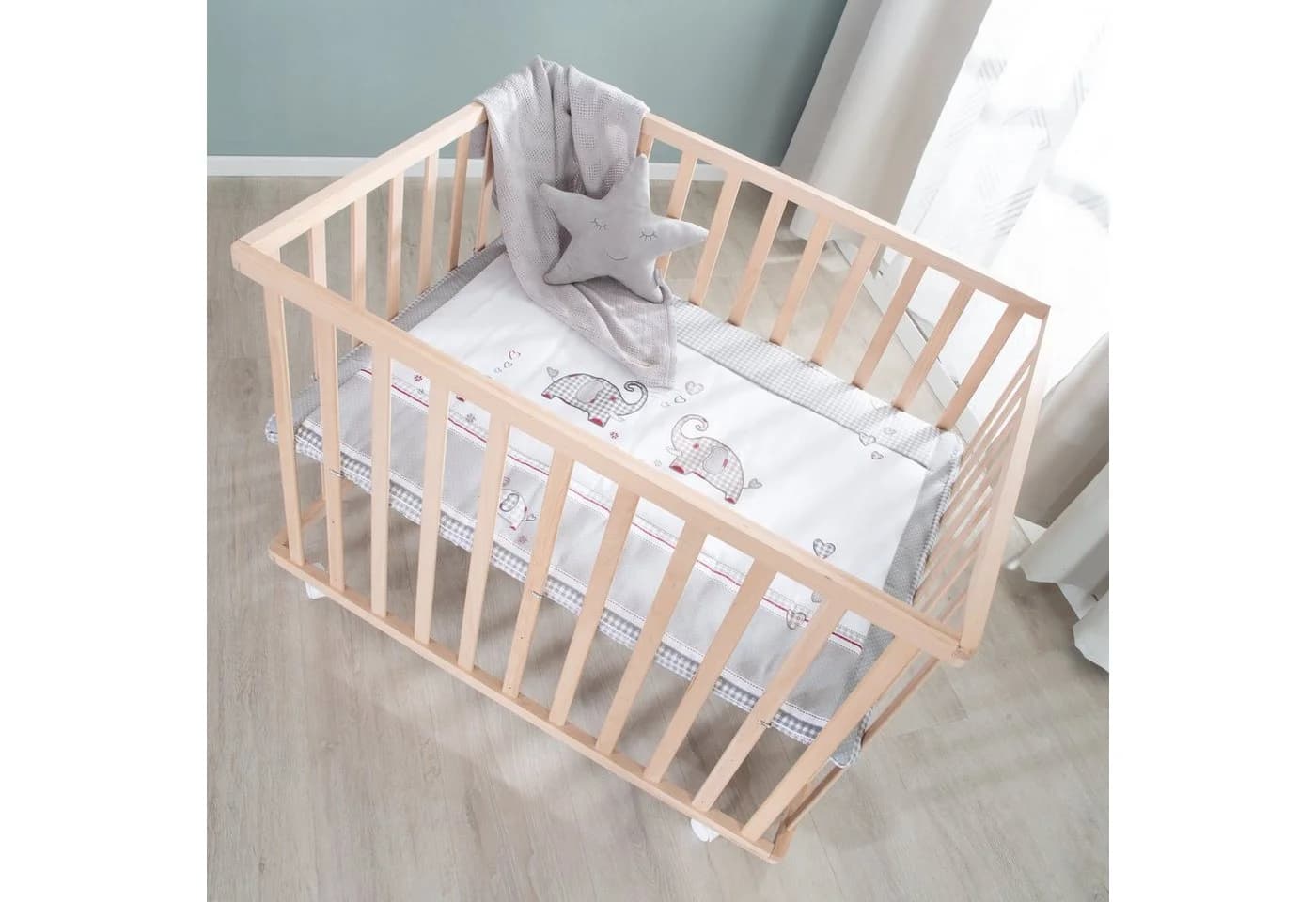 roba® Laufgitter Jumbo twins grau, 4-eckig, Laufstall, höhenverstellbar