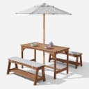 Garten-Kindersitzgruppe ROBA Outdoor+ Braun Massivholz Tisch 2 Bänke Bild 1