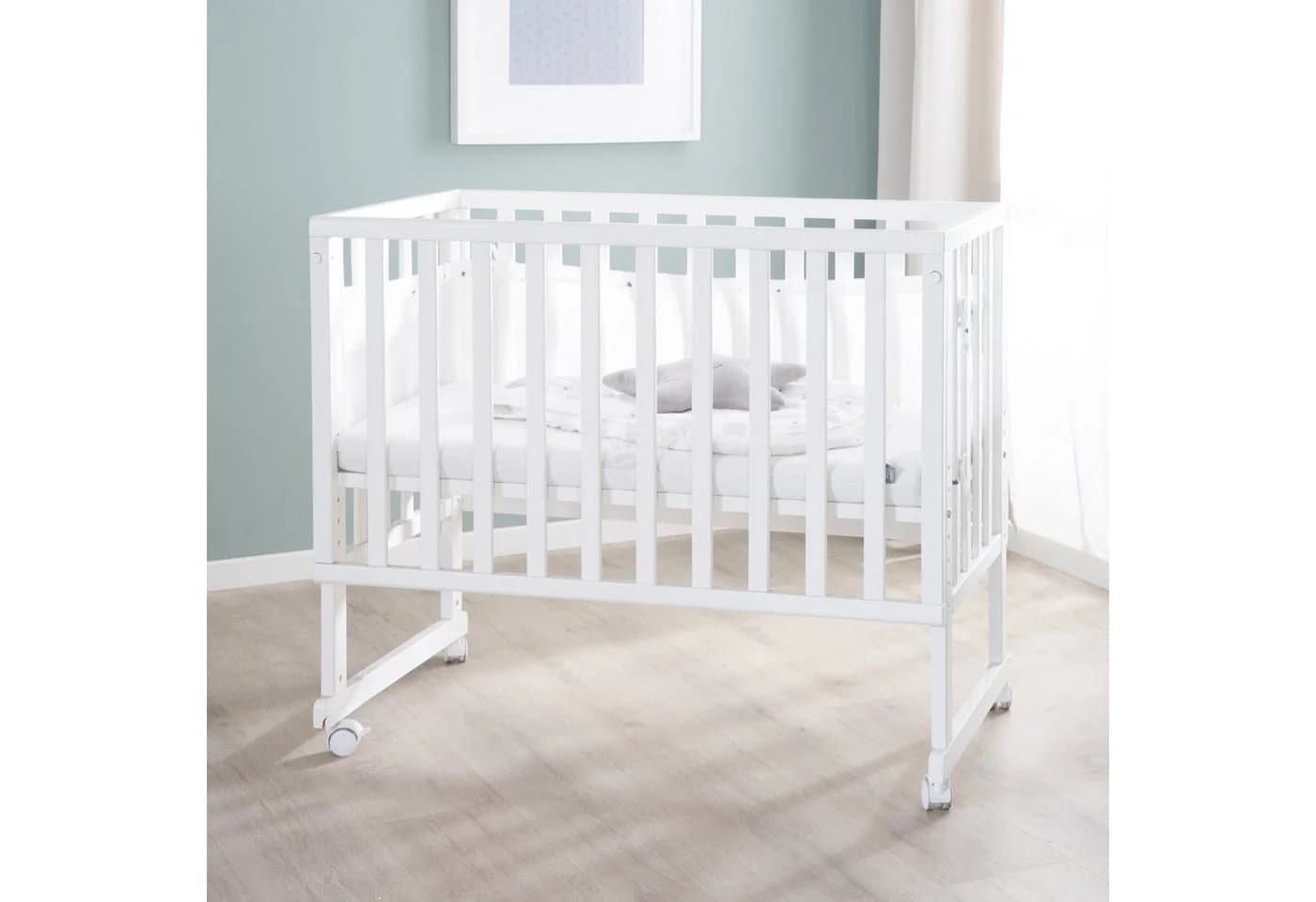 roba® Stubenbett Beistellbett höhenverstellbar inkl. Matratze Weiss