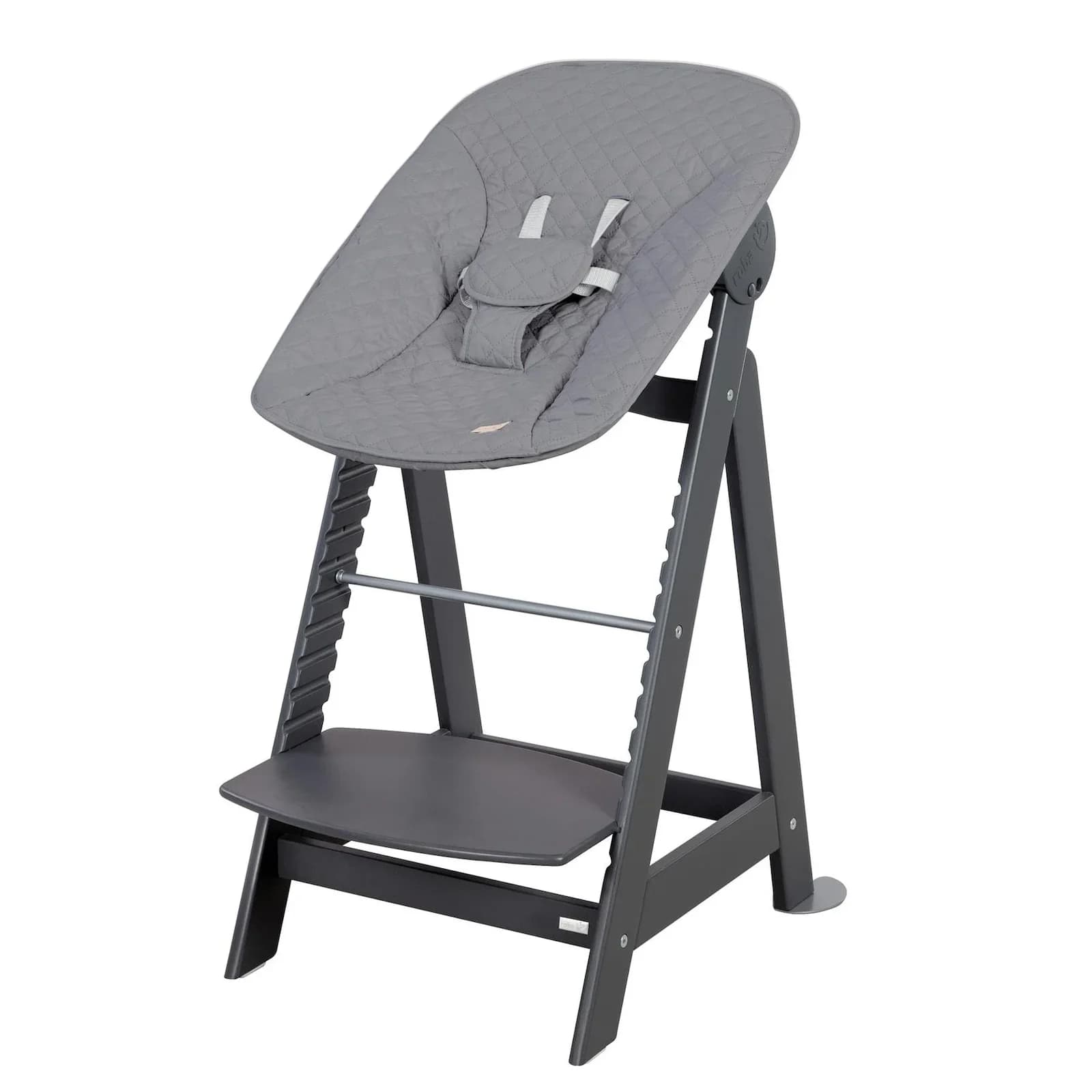 roba Treppenhochstuhl Born Up Set 2in1 Anthrazit mit Liegefunktion