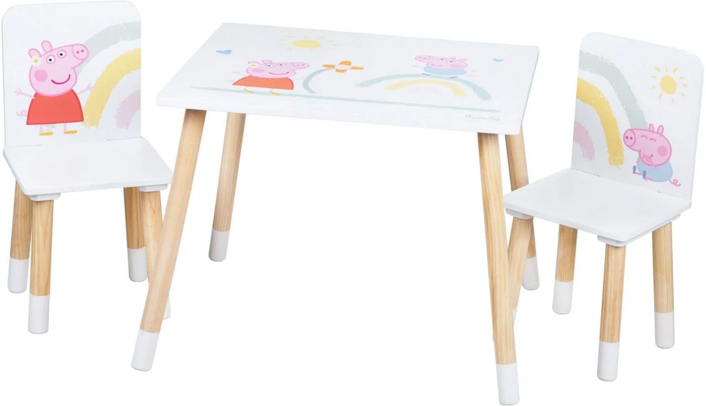 roba® Kindersitzgruppe Peppa Pig 2 Stühle & Tisch Weiß/Bunt - Bild 2