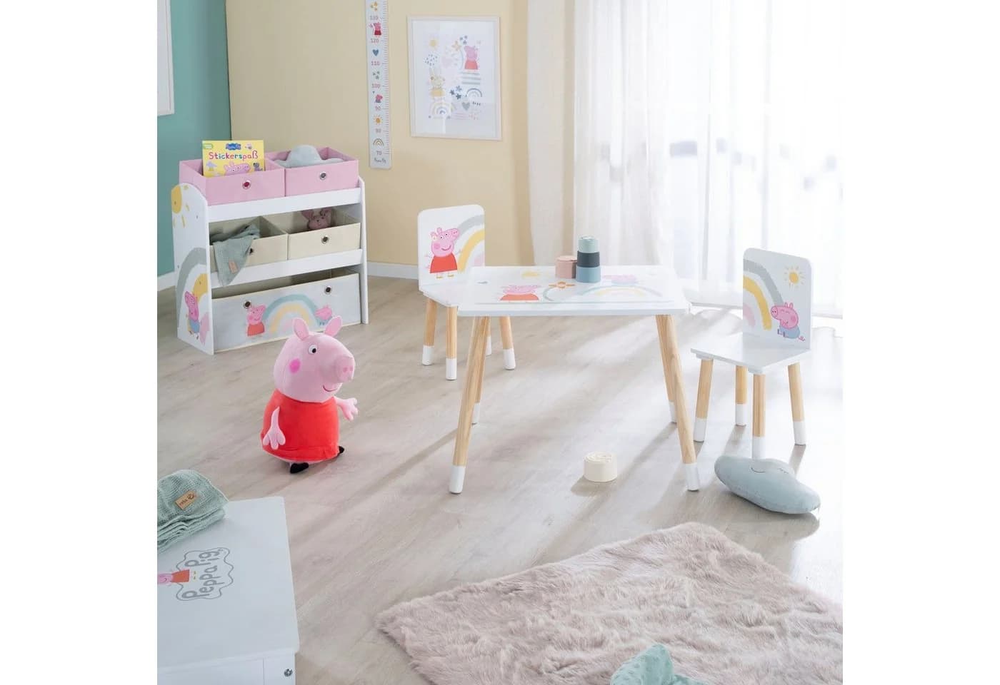 roba® Kindersitzgruppe Peppa Pig 2 Stühle & Tisch Weiß/Bunt - Bild 3