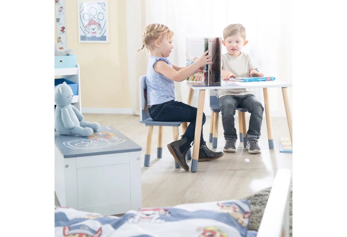 ROBA Kindersitzgruppe Paw Patrol Grau/Weiß mit 2 Stühlen und Tisch - Bild 5