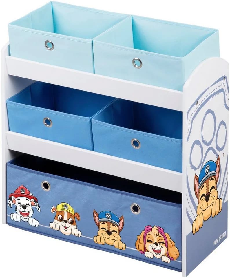 roba Kinderregal PAW Patrol Weiß mit 5 Stoffboxen - Bild 2