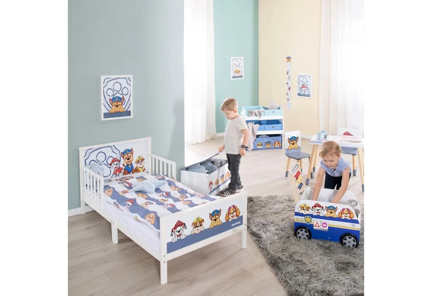 roba Kinderregal PAW Patrol Weiß mit 5 Stoffboxen - Bild 3