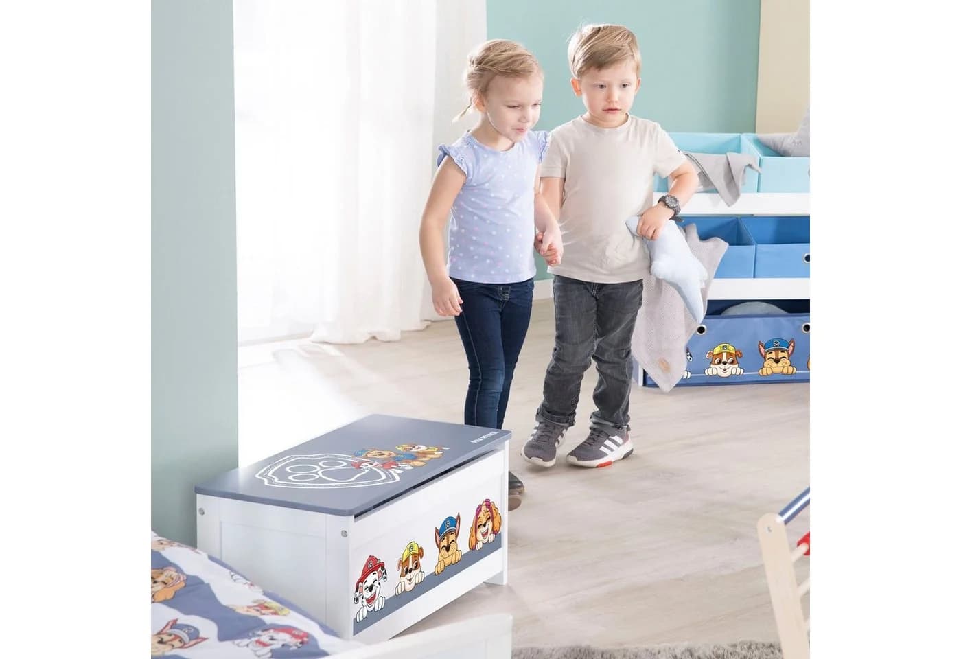 roba Kinderregal PAW Patrol Weiß mit 5 Stoffboxen - Bild 5