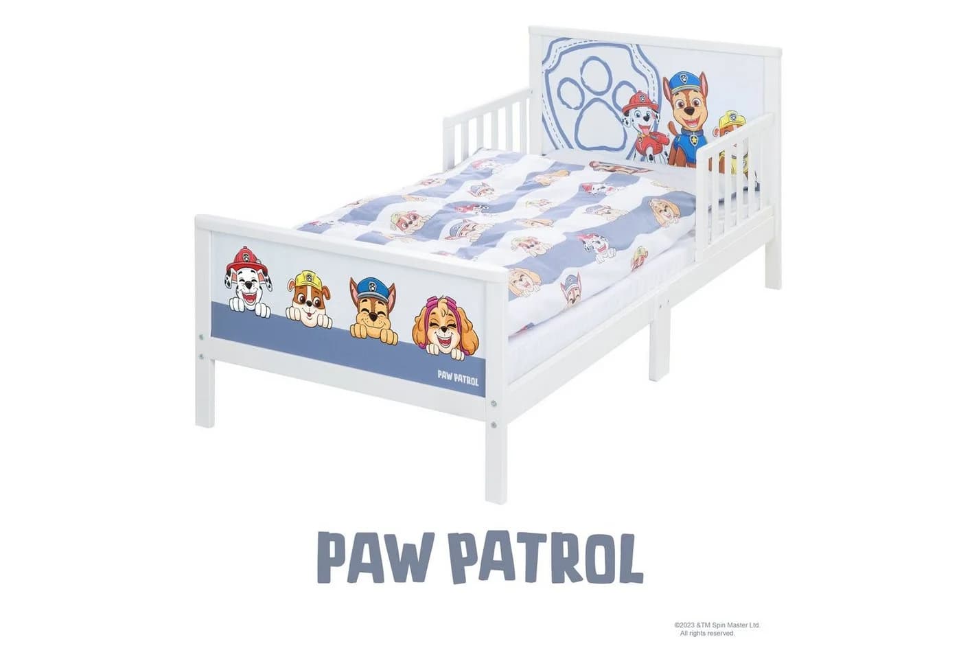 roba® Kinderbett Paw Patrol Weiß/Blau mit Bettwäsche & Lattenrost - Bild 2