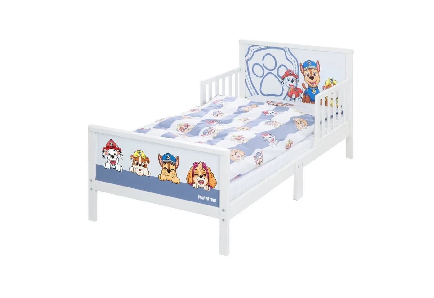 roba® Kinderbett Paw Patrol Weiß/Blau mit Bettwäsche & Lattenrost - Bild 3