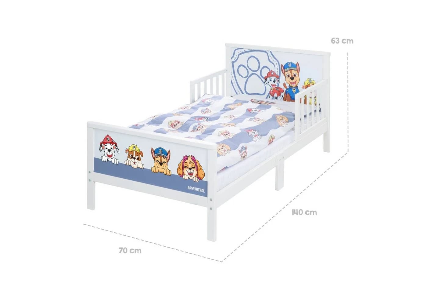roba® Kinderbett Paw Patrol Weiß/Blau mit Bettwäsche & Lattenrost - Bild 4