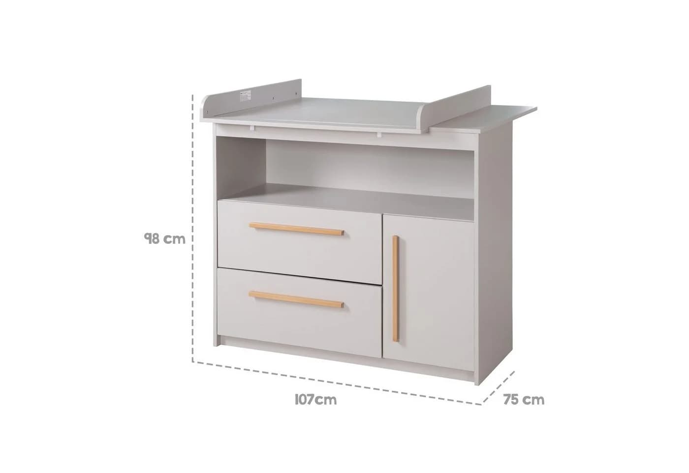 roba® Wickelkommode Lea/Lilo Beige-Grau mit abnehmbarem Wickelaufsatz - Bild 4