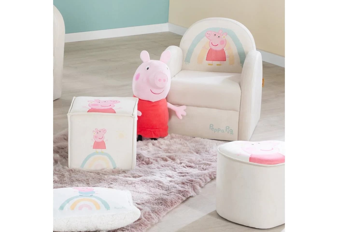 roba Kindersessel Peppa Pig Grau Samt - Bild 4