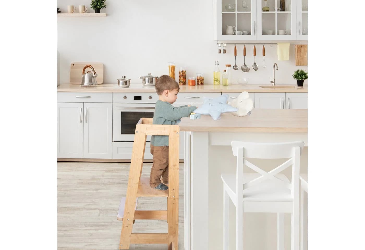 roba® Montessori Lernturm Tritthocker Bambus - Bild 4