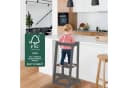 roba® Monti Step Lernturm Montessori Tritthocker Kinder Küchenhelfer 80 kg Kippschutz FSC Holz Anthrazit Bild 1