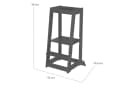 roba® Monti Step Lernturm Montessori Tritthocker Kinder Küchenhelfer 80 kg Kippschutz FSC Holz Anthrazit Bild 3