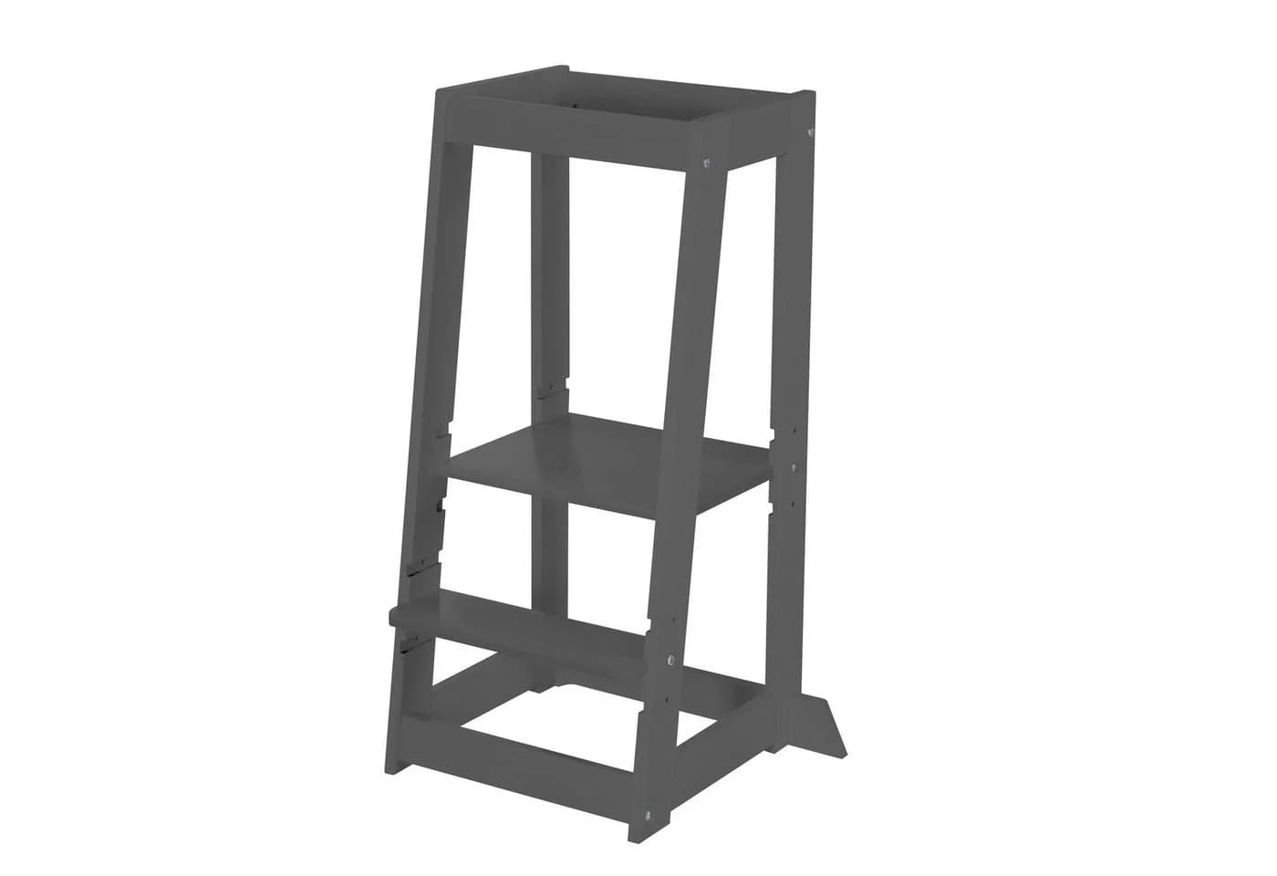 roba® Monti Step Lernturm Montessori Tritthocker Kinder Küchenhelfer 80 kg Kippschutz FSC Holz Anthrazit - Bild 5