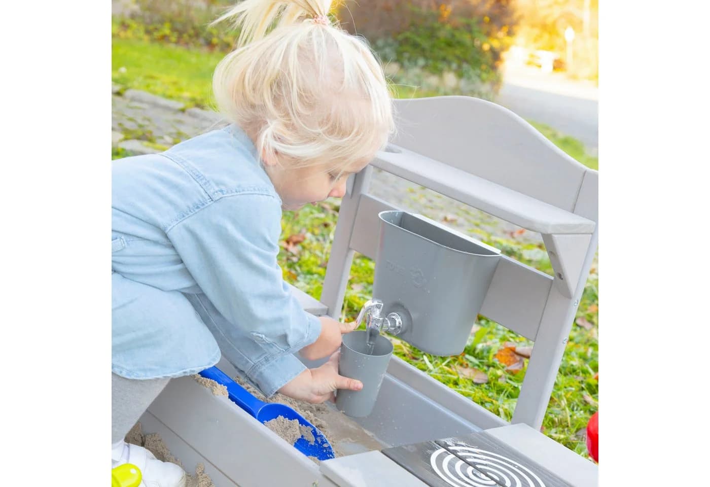 ROBA Outdoor-Spielküche grau zum Aufhängen aus Holz - Bild 5