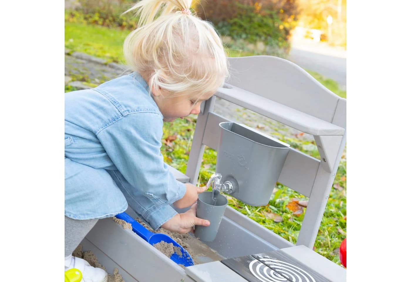 ROBA Outdoor-Spielküche Matschküche Grau Holz - Bild 4
