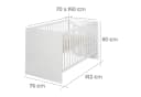 roba® Babybett Lilo Weiß 70x140cm höhenverstellbar mit Schlupfsprossen Bild 3