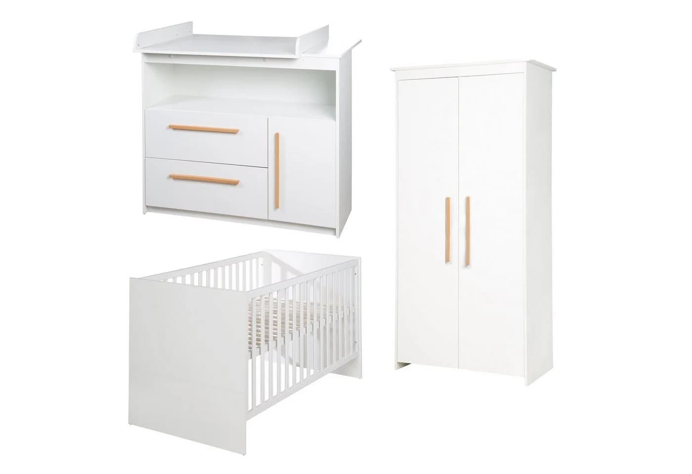 roba® Babyzimmer-Komplettset Lilo 3-teilig Weiß Holz