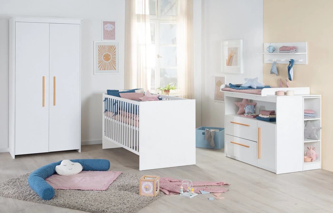 roba® Babyzimmer-Komplettset Lilo 3-teilig Weiß Holz - Bild 2