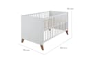 roba® Babybett Ole Weiß 70x140cm Holz Umbaubares Gitterbett Bild 3