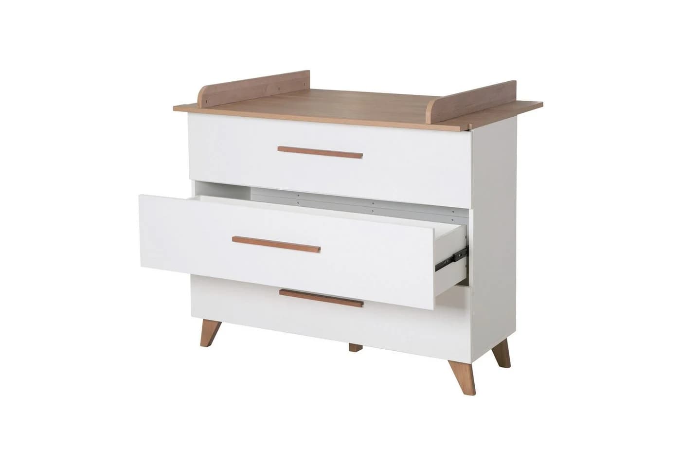 roba® Wickelkommode Ole mit 3 Schubladen - Weiß mit Eiche Dekor - Bild 3