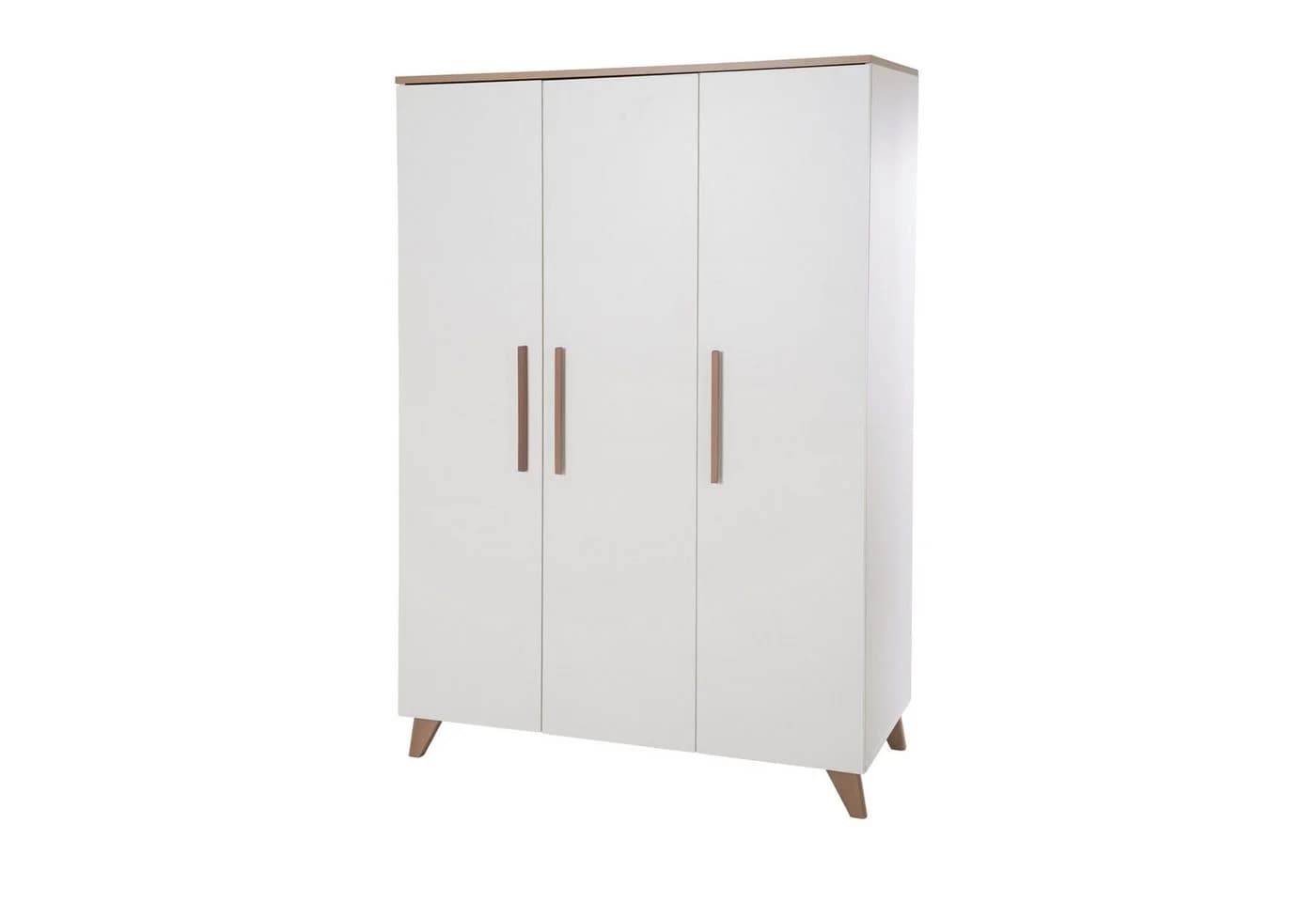 roba® Kinderkleiderschrank Ole 3-türig Holz weiß Wotan Eiche - Bild 2