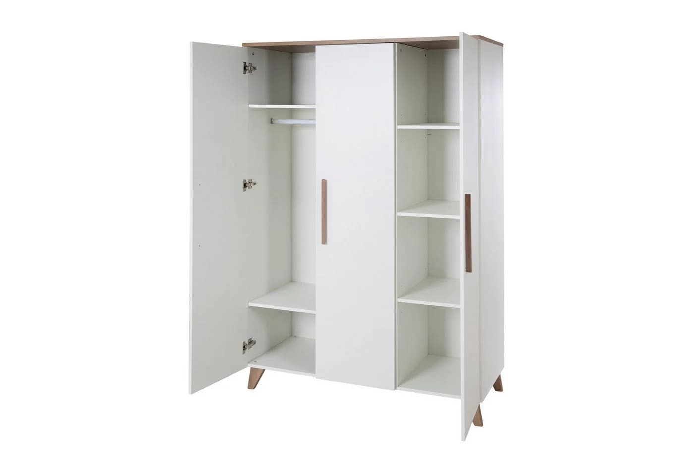 roba® Kinderkleiderschrank Ole 3-türig Holz weiß Wotan Eiche - Bild 5