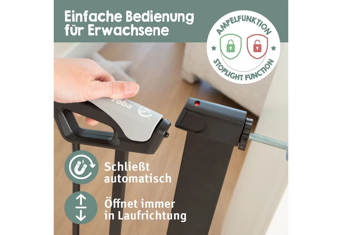 roba® Türschutzgitter easySafe+ Metall 75-82 cm TÜV-geprüft - Bild 4